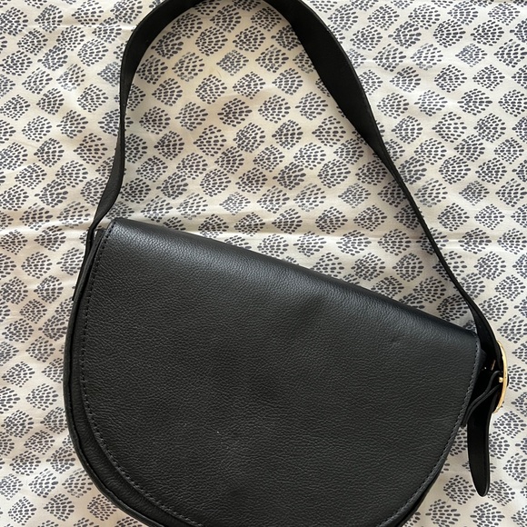 Able Handbags - Able Black Bryce Leather Shoulder Bag
